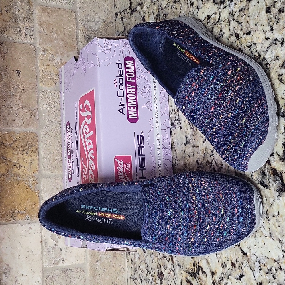 Skechers Reggae Fest Wicker Navy Slip-Ons